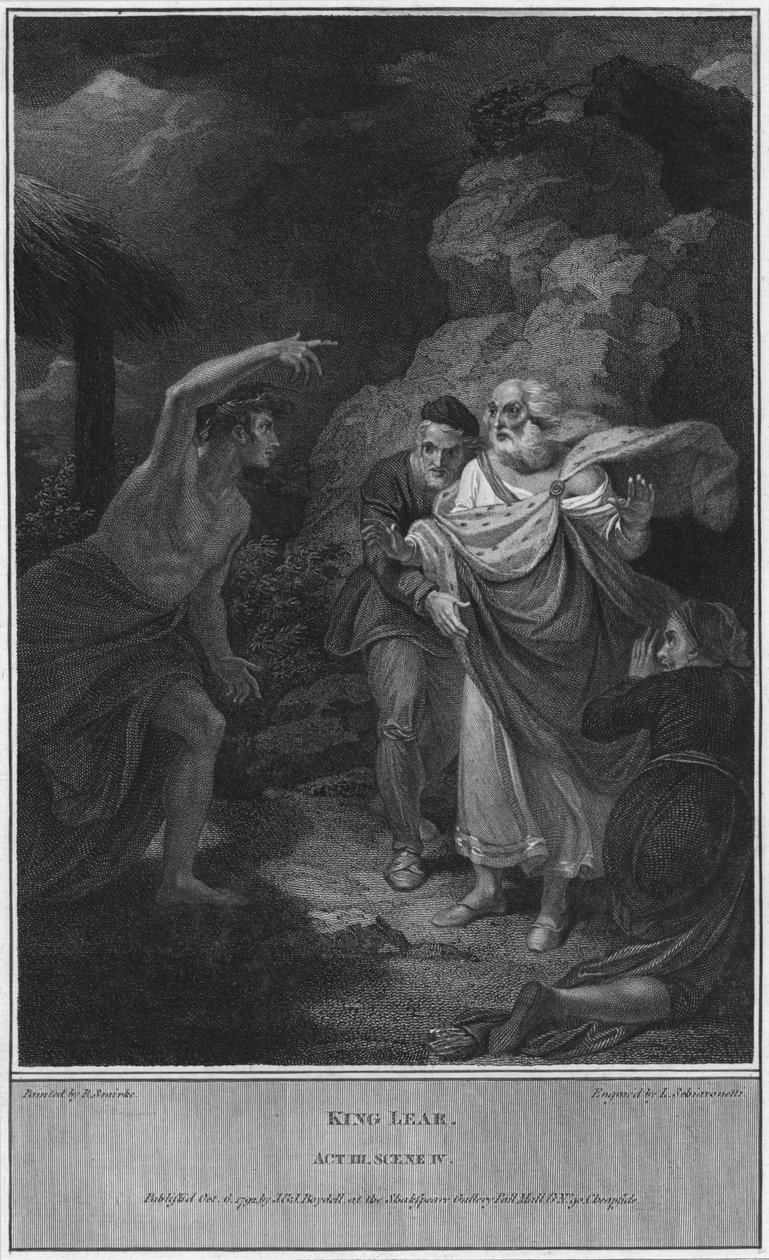 Rei Lear. Ato III. Cena IV, 1792 de Luigi Schiavonetti
