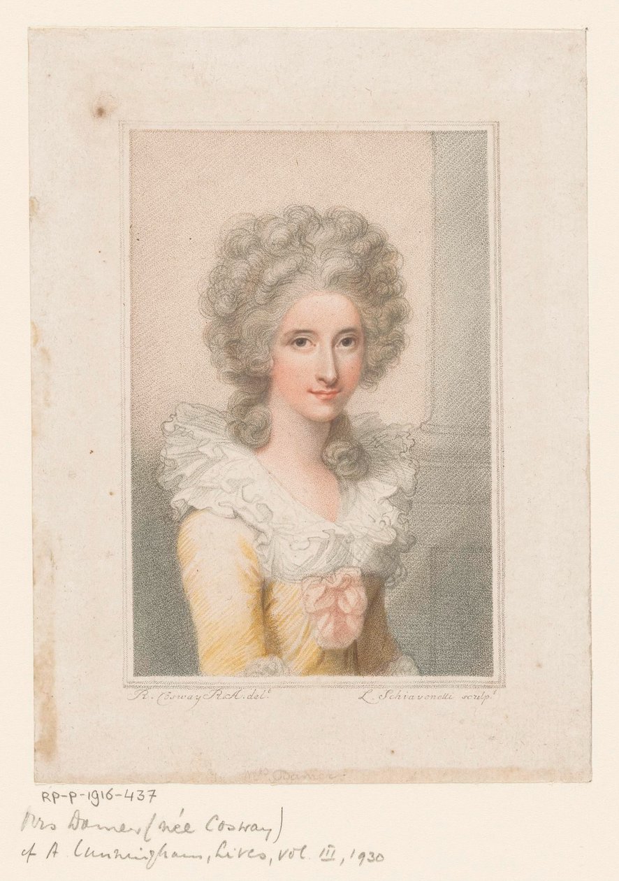 Retrato da escultora Anne Seymour Damer de Luigi Schiavonetti