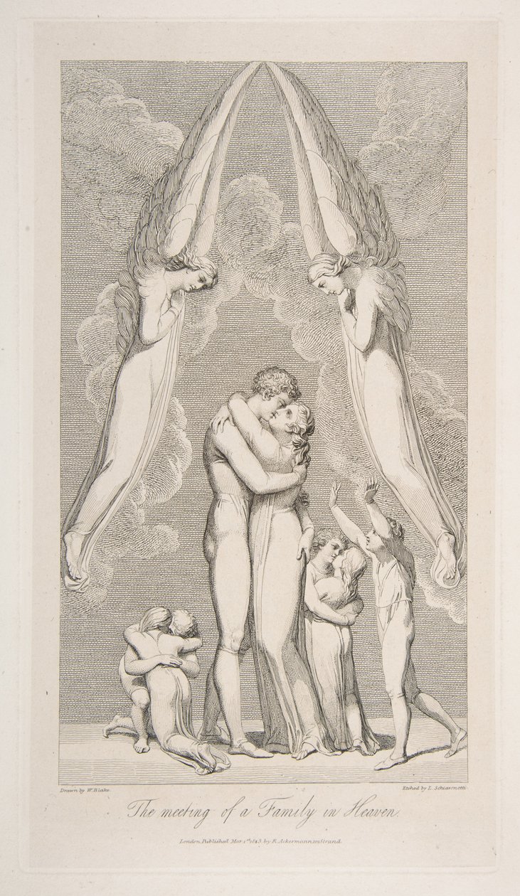 A reunião de uma família no céu, de The Grave, um poema de Robert Blair, 1 de março de 1813. de Luigi Schiavonetti