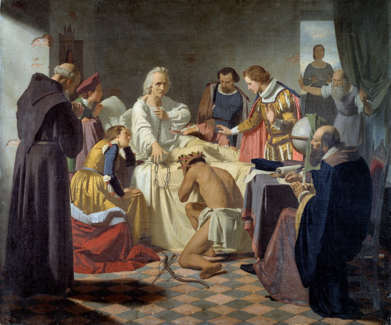 O navegador e explorador Cristóvão Colombo (Christopher Colombo de Luigi Sciallero
