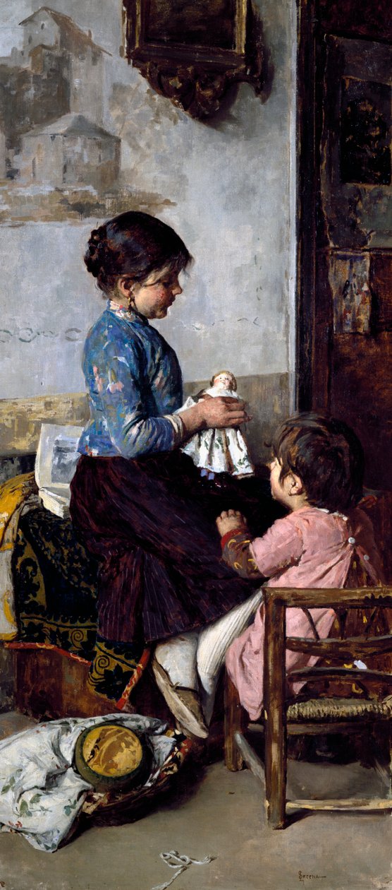 Dias Felizes, pintura de Luigi Serena (1855-1911), óleo sobre tela de Luigi Serena