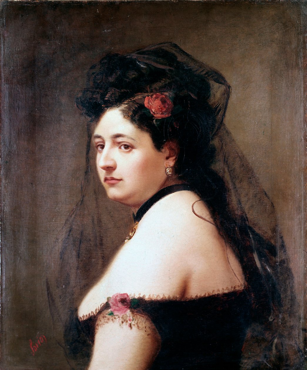 Retrato de Elisabetta Galletti Gianoli, cantora italiana (Pintura de Luigi Sorio