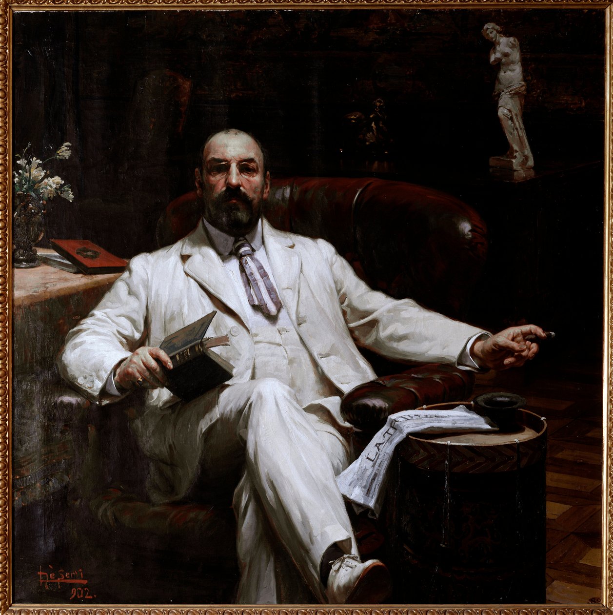 Retrato da seguradora escocesa e protectora das artes Evan Mackenzie Pintura de Luigi de Servi (1863-1945) 1902 Dim 135x135 cm Genes, Galleria d