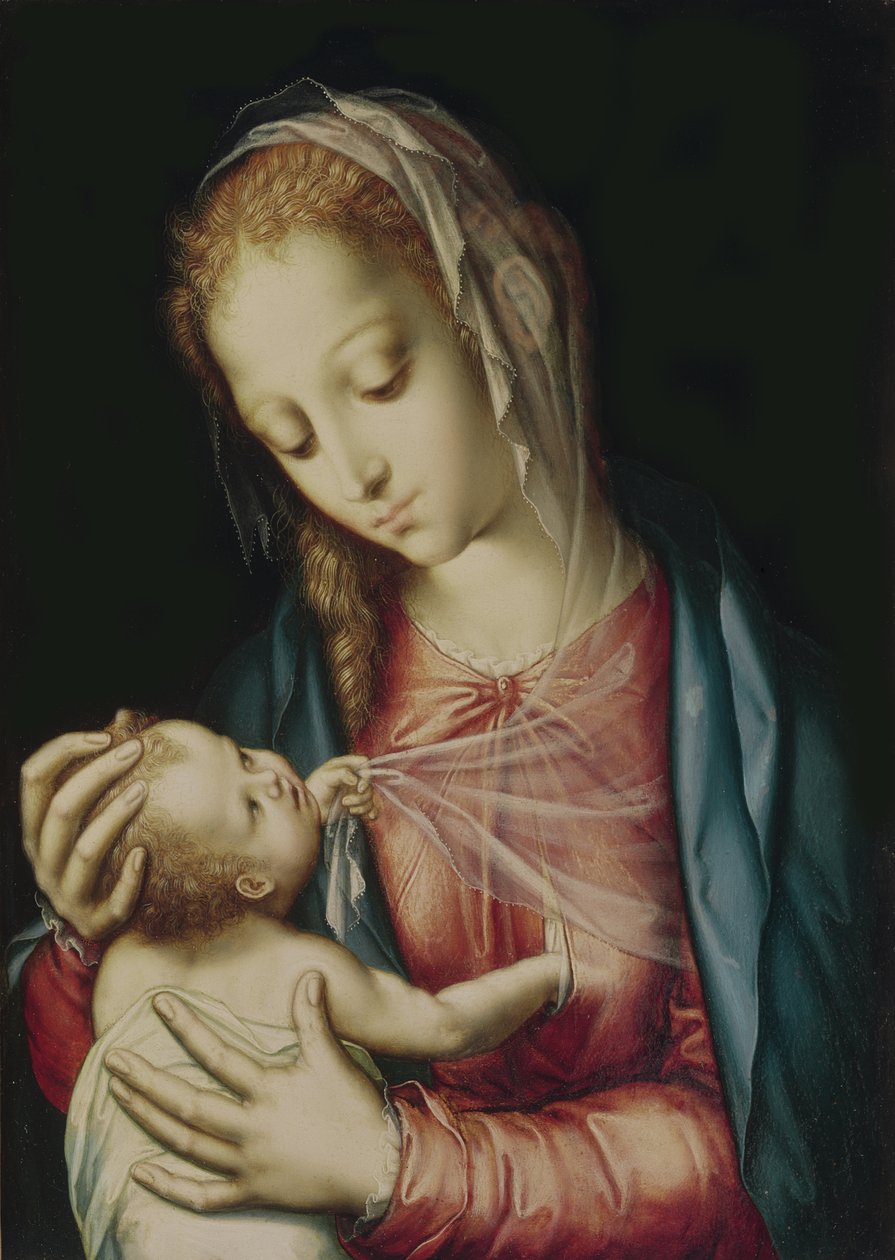 A Virgem e o Menino, c.1565-70 (óleo sobre carvalho) de Luis de Morales