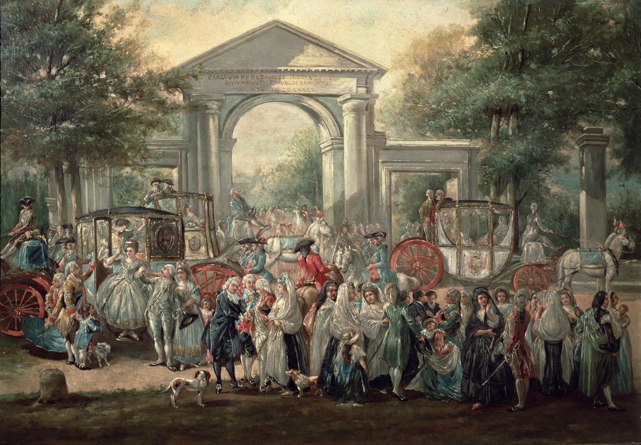 Uma festa em um jardim botânico, 1775 de Luis Paret y Alcazar