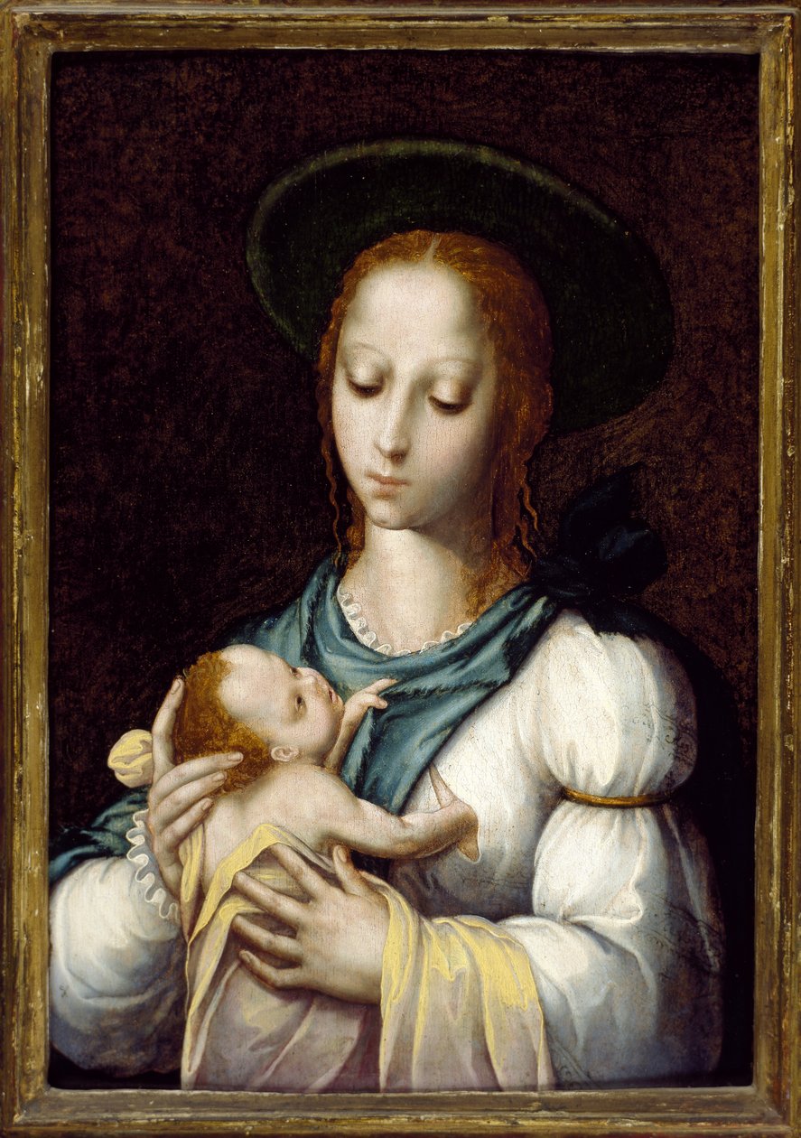 A Virgem e o Menino, c. 1567 (óleo e têmpera no painel) de Luis de Morales