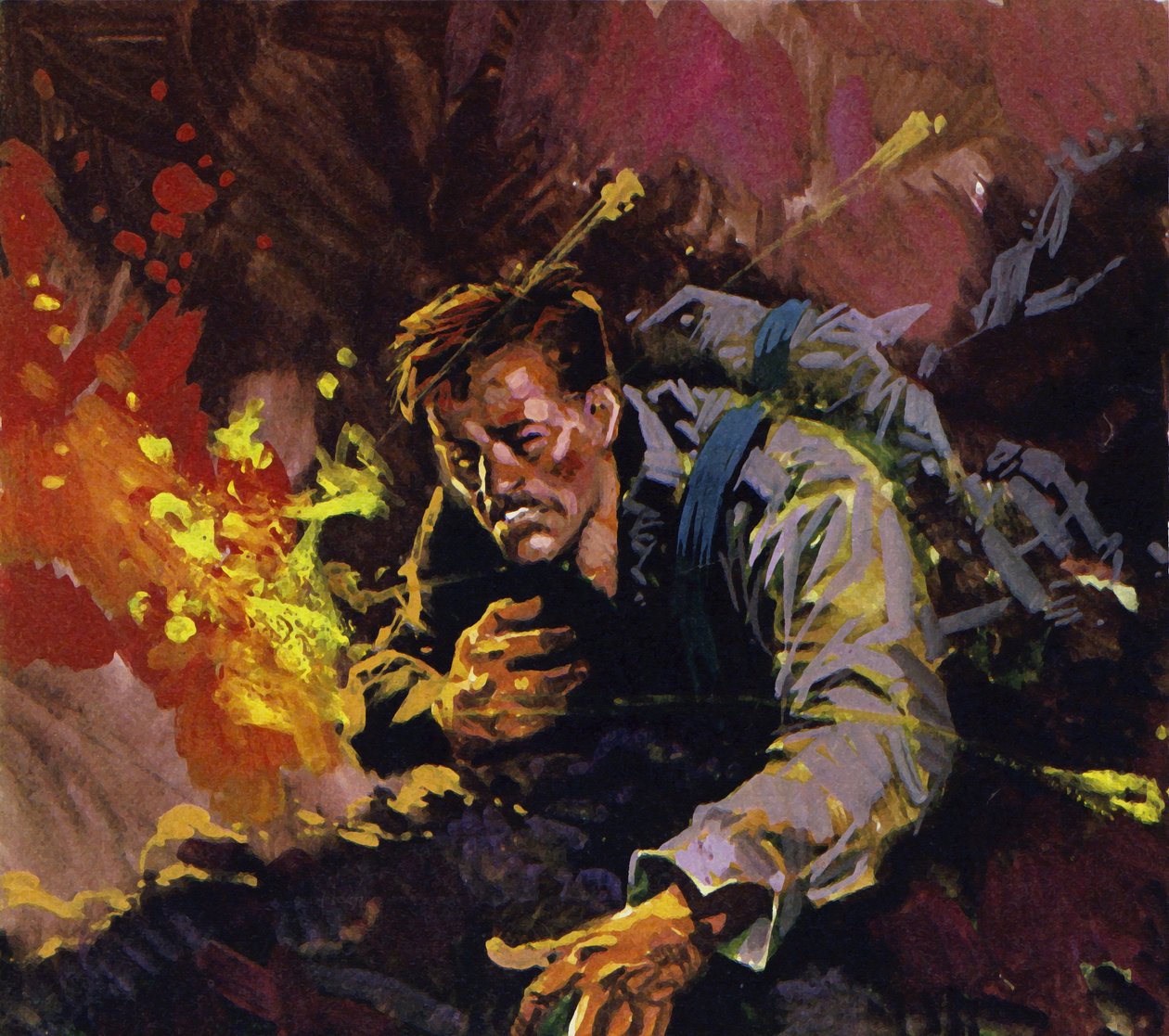 As experiências de Hemingway em Itália em tempo de guerra serviram de base para o seu romance A Farewell to Arms (litografia a cores) de Luis Arcas Brauner