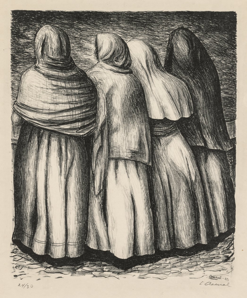 Mulheres de perfil Mulheres de perfil, 1945. de Luis Arenal