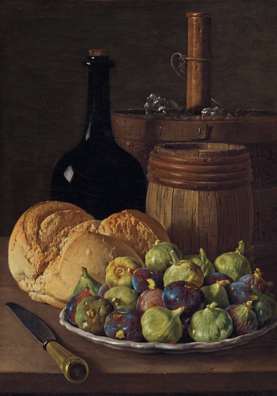 Natureza morta com figos e pão, c. 1770. de Luis Meléndez