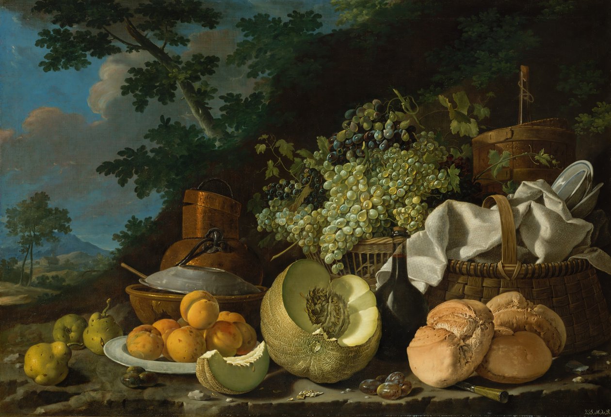 Refeição da tarde La Merienda, ca. 1772 de Luis Egidio Melendez
