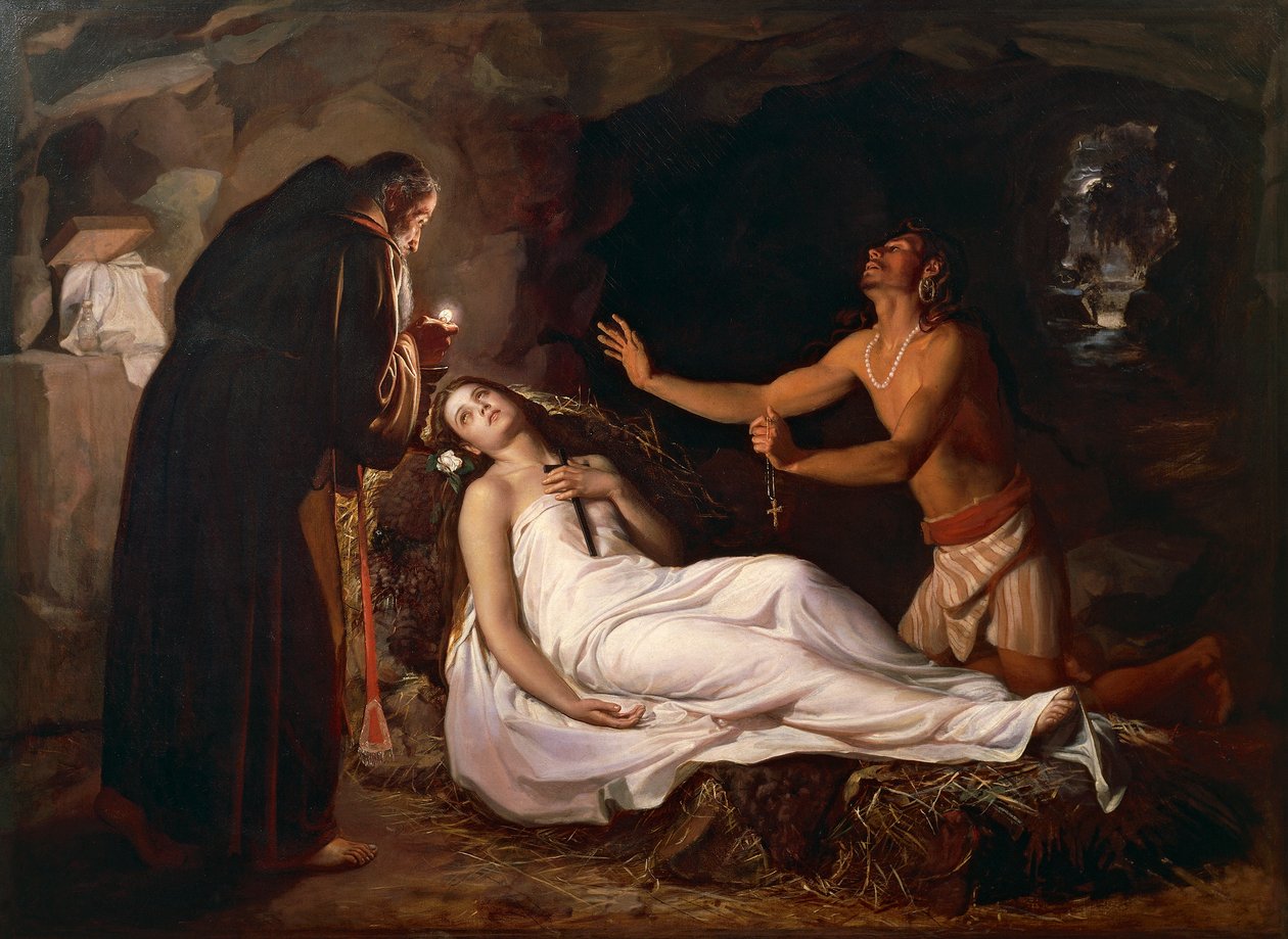 Morte de Atala, século XIX (óleo sobre tela) de Luis Monroy