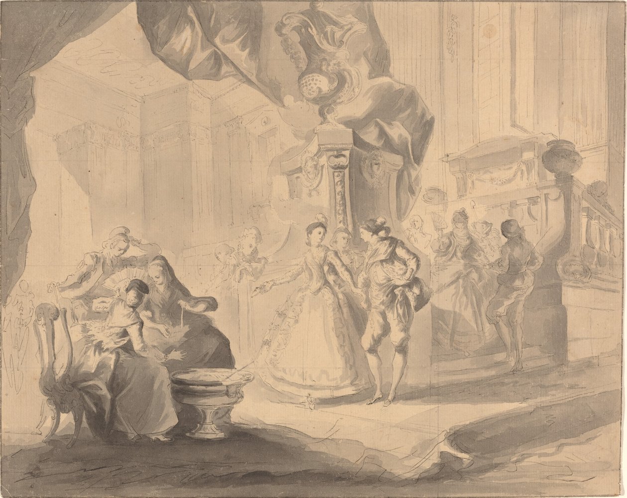 Dança em um palácio de Luis Paret y Alcazar