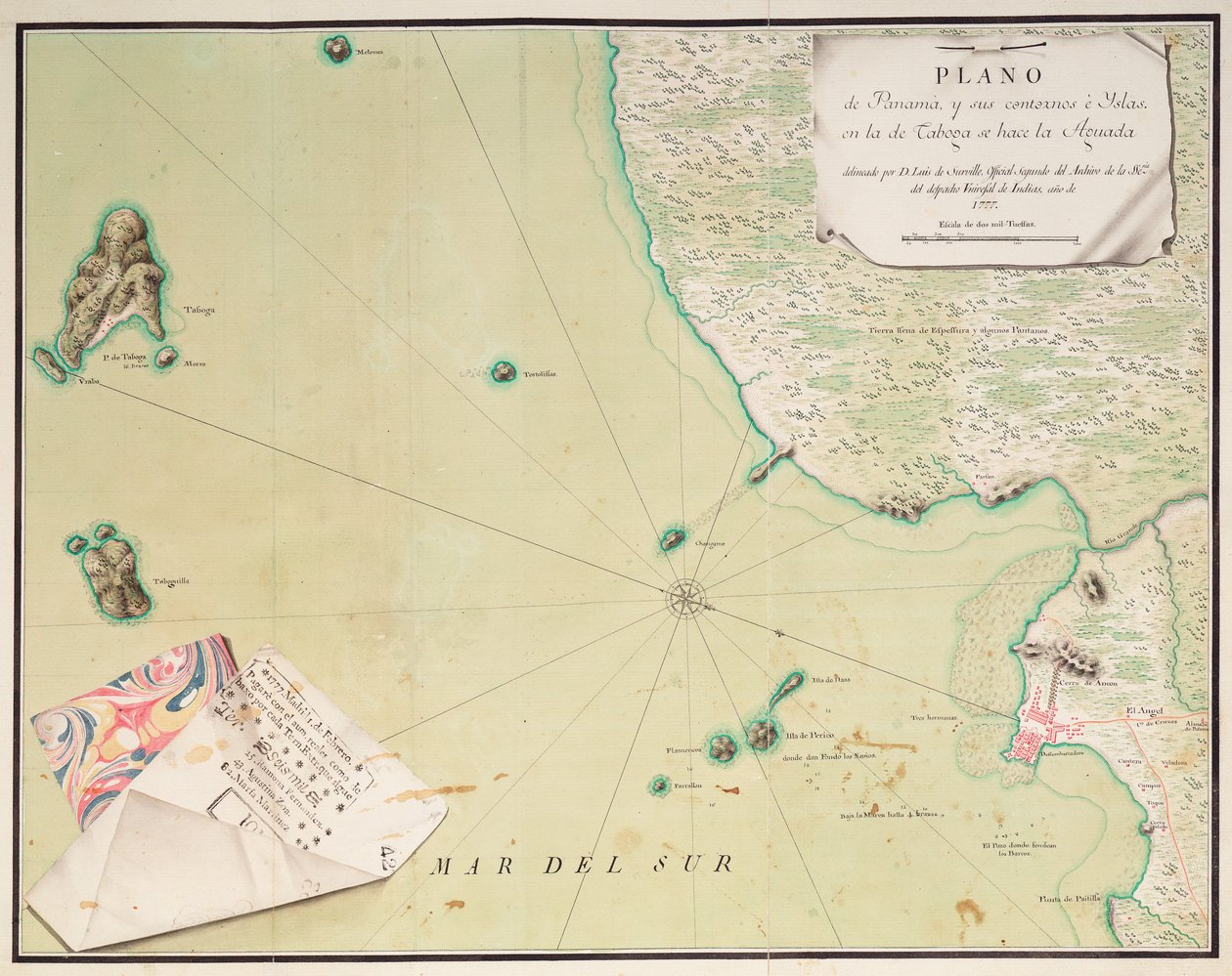 Mapa do Panamá de Luis de Surville