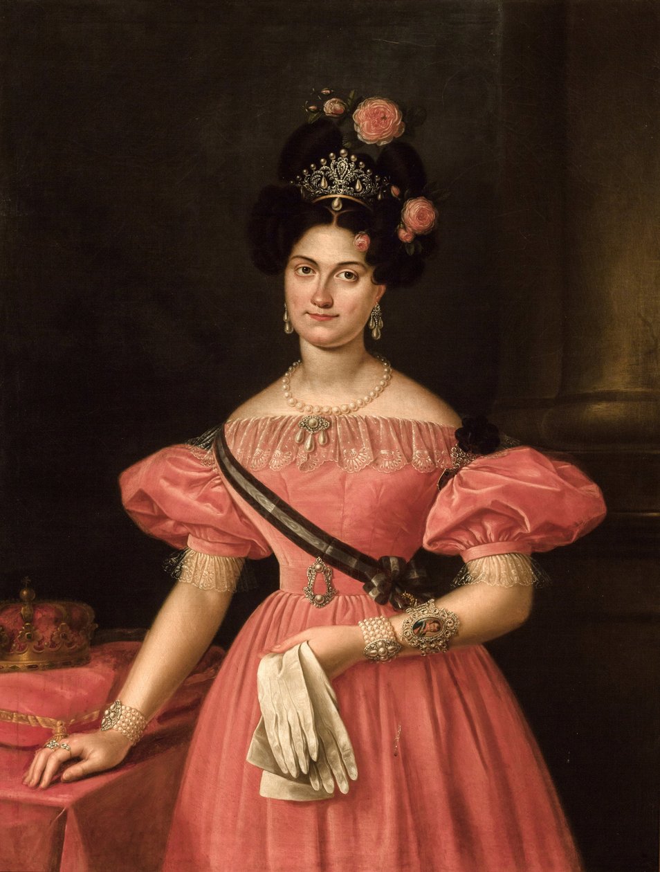 Marie-Christine de Bourbon-Siciles - Neoclassicismo : Retrato de Maria Christina das Duas Sicílias (1806-1878) par Cruz y Rios, Luis de la (1776-1853) de Luis de la Cruz y Rios