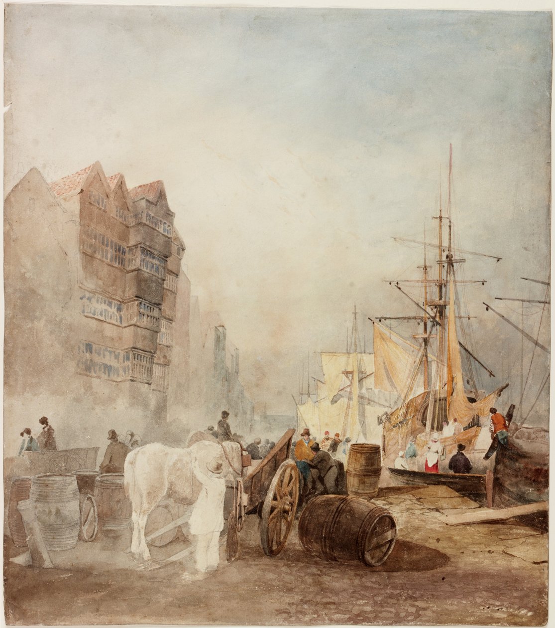 O cais, Newcastle upon Tyne (bodycolour) de Luke Clennell