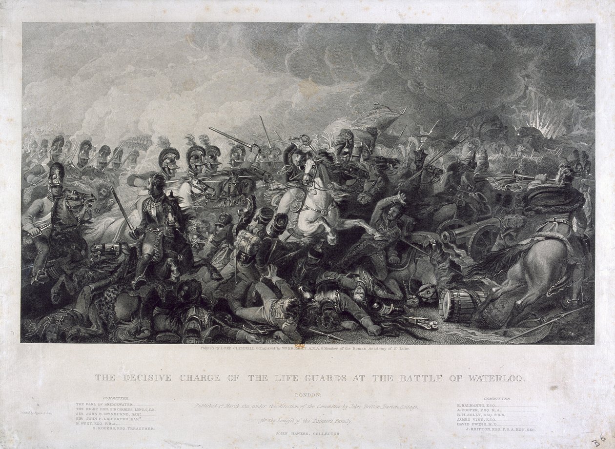 O Encargo Decisivo dos Salva-vidas em Waterloo de Luke (after) Clennell