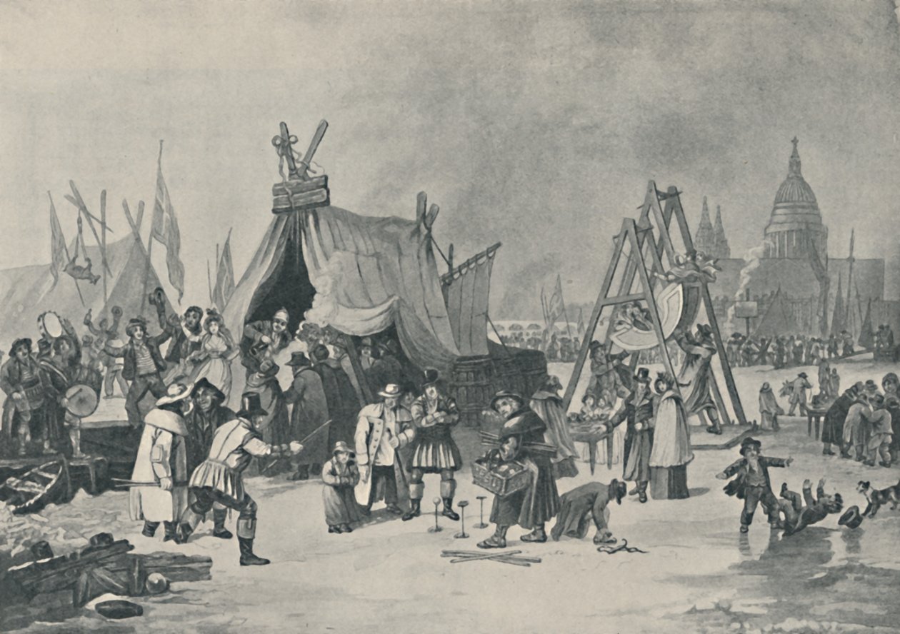 A Feira do Tamisa Congelado, 1814, 1920 de Luke Clennell