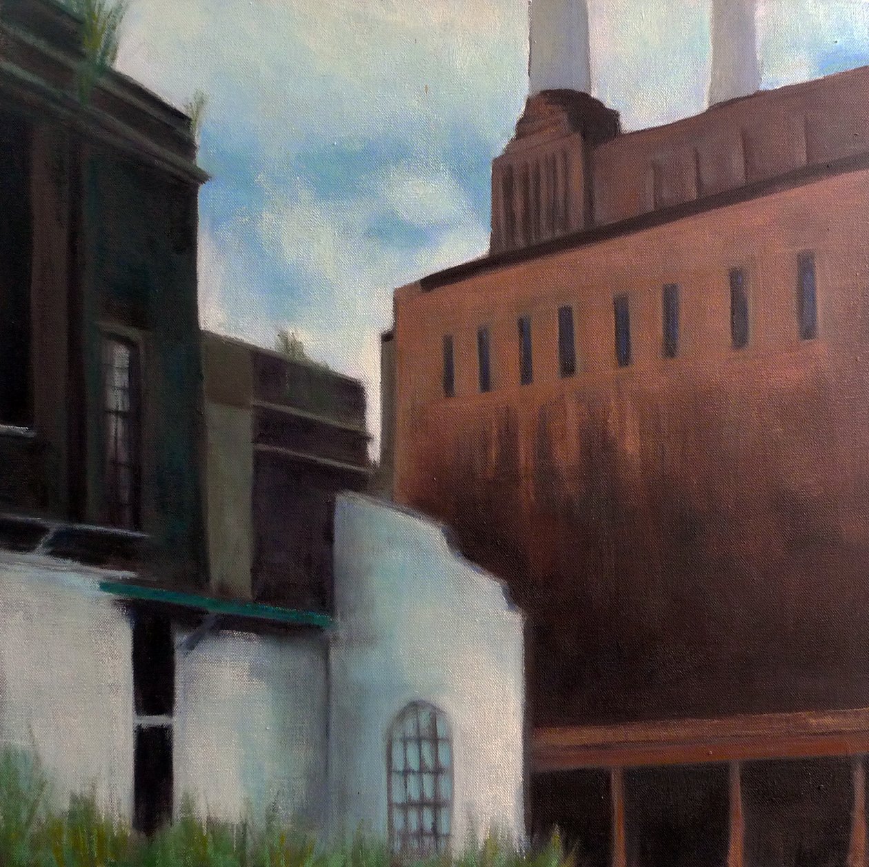 Estação de energia, 2011 (óleo sobre tela) de Luke M Walker