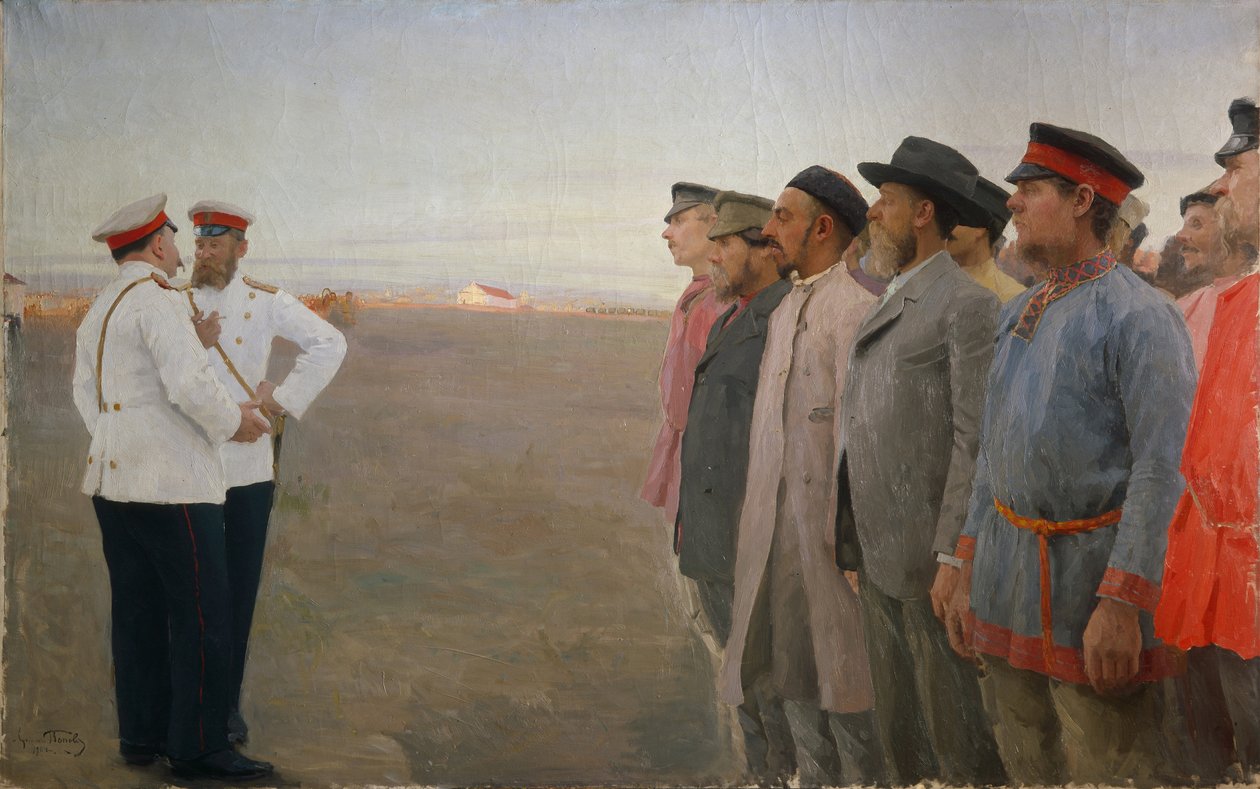 O recrutamento, 1904 de Lukjan Vasilievich Popov
