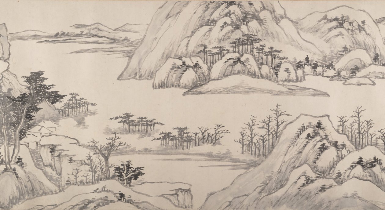 River Landscape in Autumn, datado de 1661. de Luo Mu