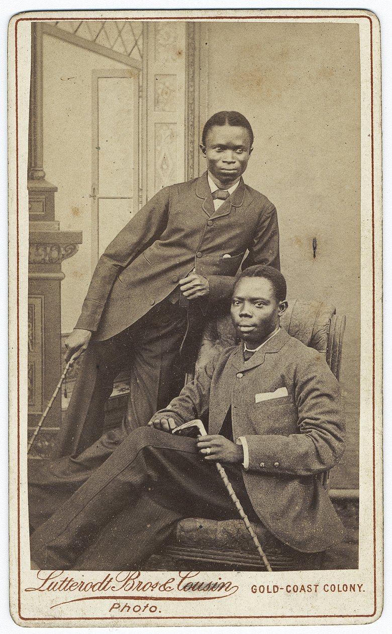 Retrato duplo, 1880 (impressão de albume) de Lutterodt Brothers