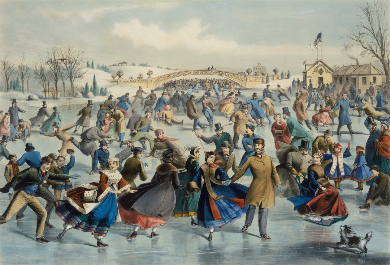 Central Park, Winter - The Skating Pond, 1862. de Lyman Wetmore Atwater