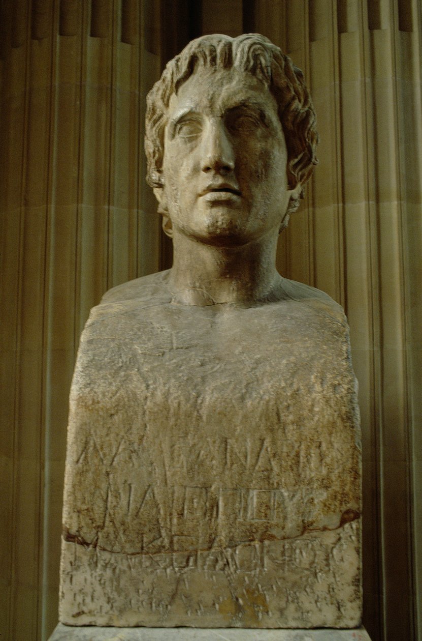 Alexandre o Grande (356-323 AC) (mármore) (ver também 16535) de Lysippos (attributed to)