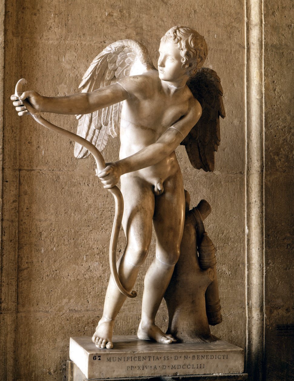 Eros (Cupido) com o arco (1753) réplica do Eros de Thespies de Lysippe. Museu Capitólio, Roma. de Lysippos (attributed to)