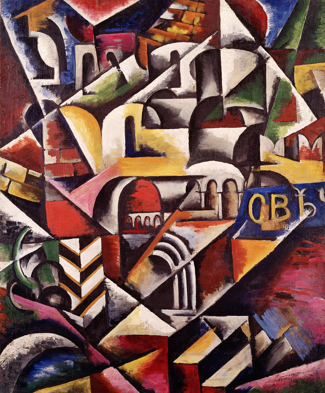 Vista da cidade cubista, 1914 de Lyubov Sergeevna Popova