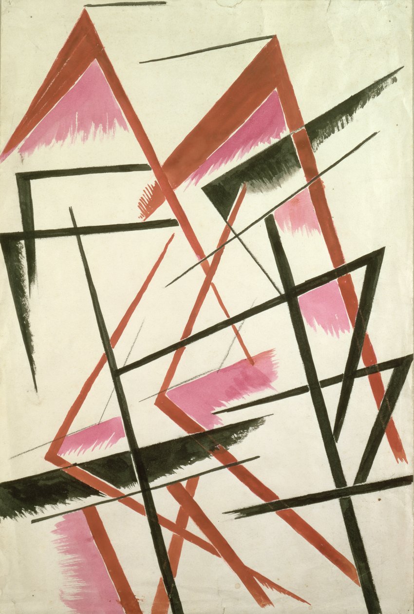 Construção Linear, c.1921 de Lyubov Sergeevna Popova