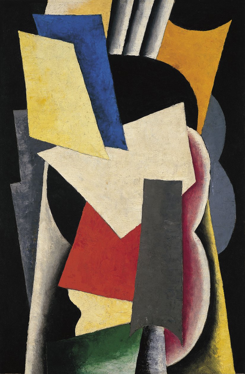 Natureza morta arquitetônica pictórica com instrumentos, 1915 de Lyubov Sergeevna Popova