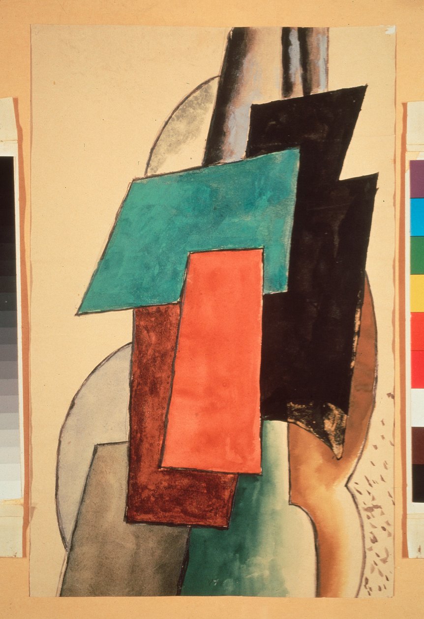Pintura arquitectónica. Pintura por Lyubov (Lyubov) Sergeyevna Popova (1889-1924), óleo sobre tela de Lyubov Sergeevna Popova