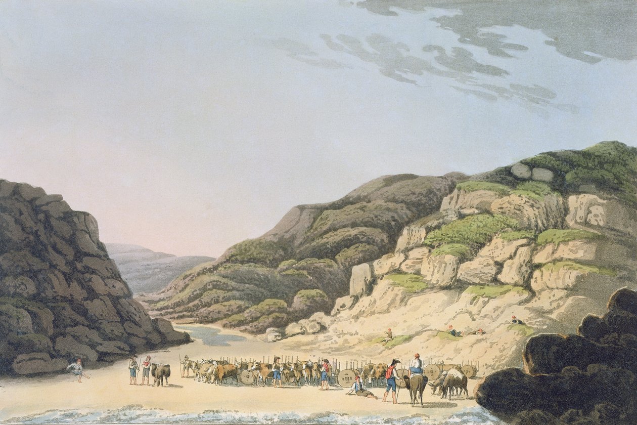 Riacho da Maceira, de &39;Esboços do País, Caráter e Traje, em Portugal e Espanha Realizados Durante a Campanha, E Na Rota Do Exército Britânico, Em 1808 e 1809&39;, gravados por I. Clark, de M., Bradford