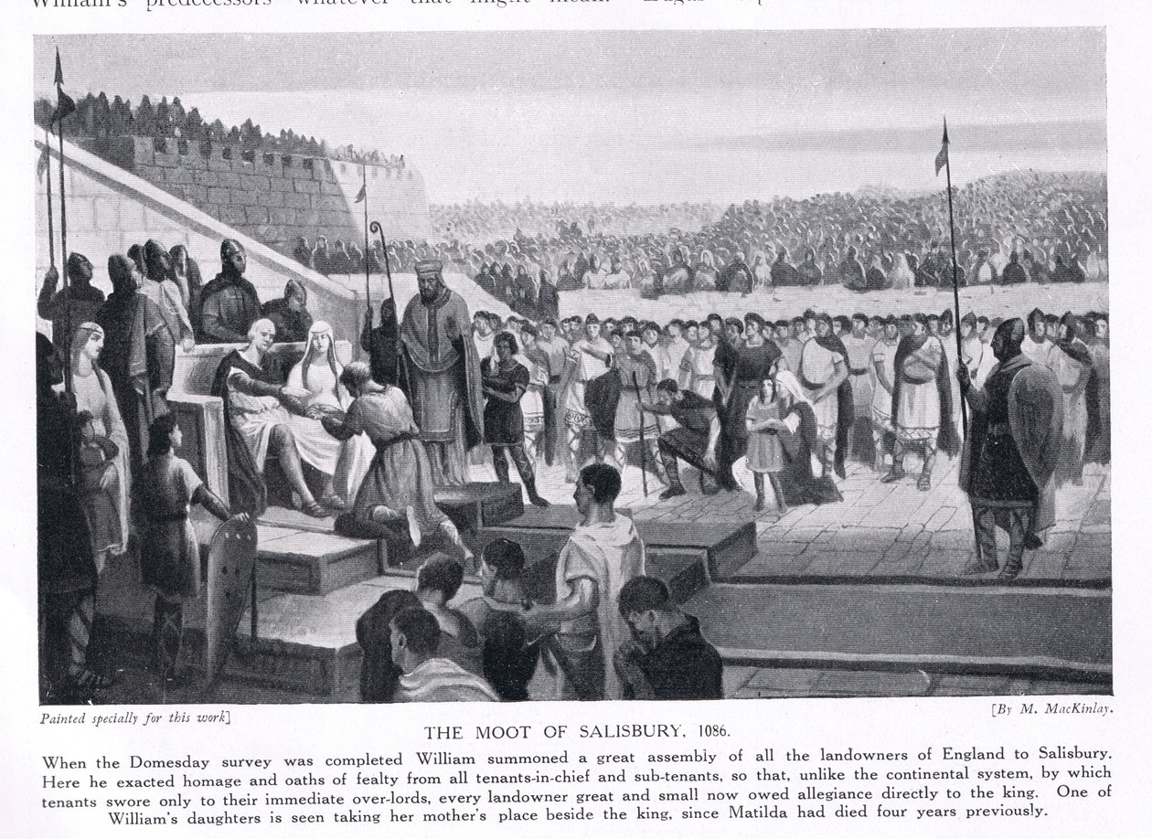 O Moot em Salisbury AD1086, 1920 de M. Mackinlay