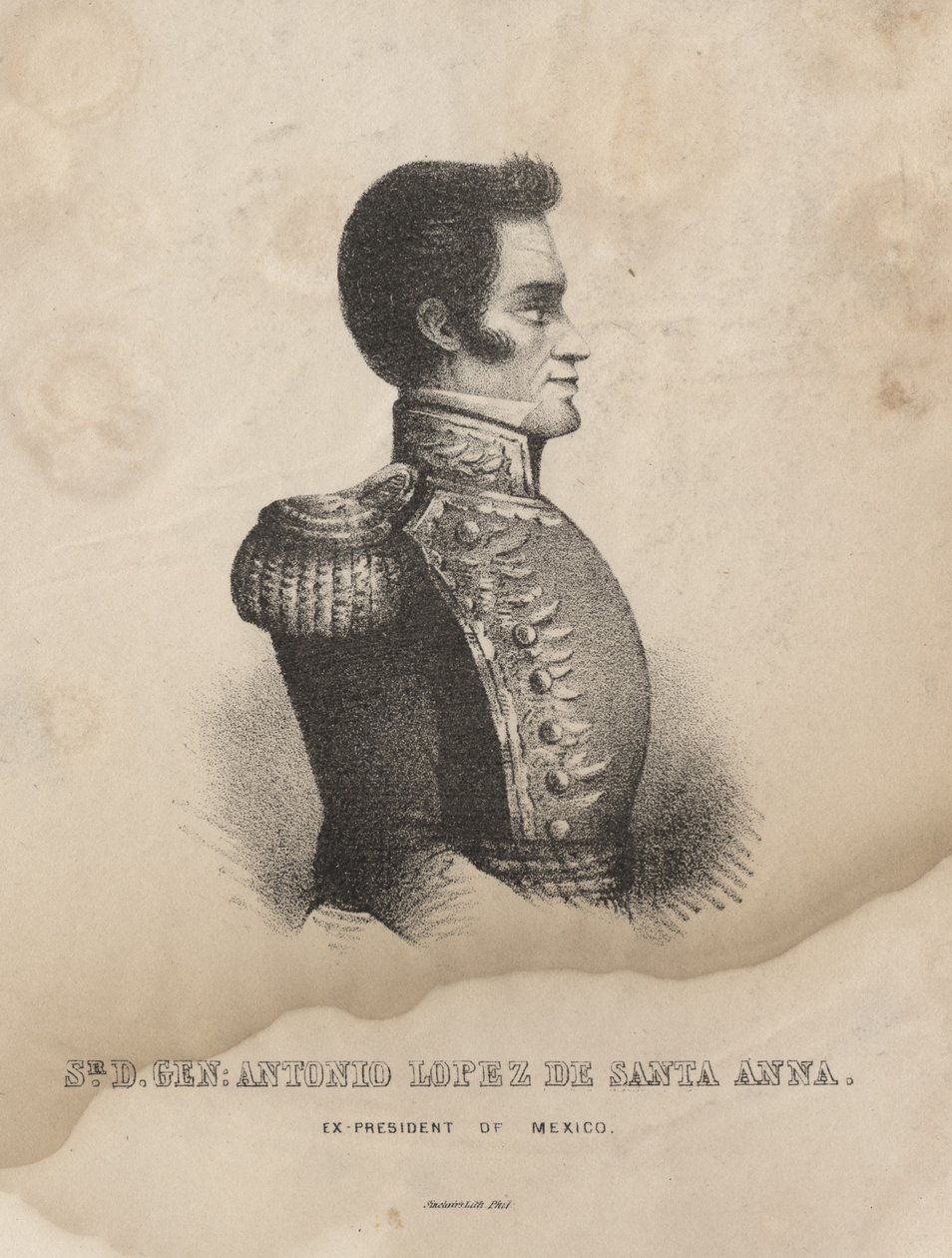 Sr. D. Gen. Antonio López de Santa Anna, lito de Thomas Sinclair de M. Schmitz