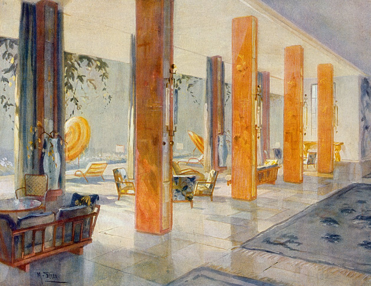 Jardim do salão de um hotel, 1929 de M. Stier
