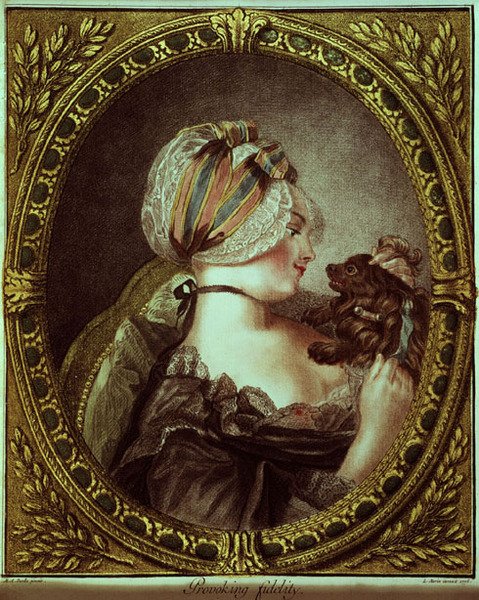 Provoking Fidelity gravado por Louis Marin Bonnet (1743-93) de M.A. (after) Parelle