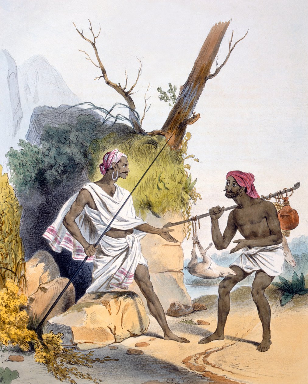 Um ladrão que emboscava um transeunte, 1827-35 de M.E. Burnouf