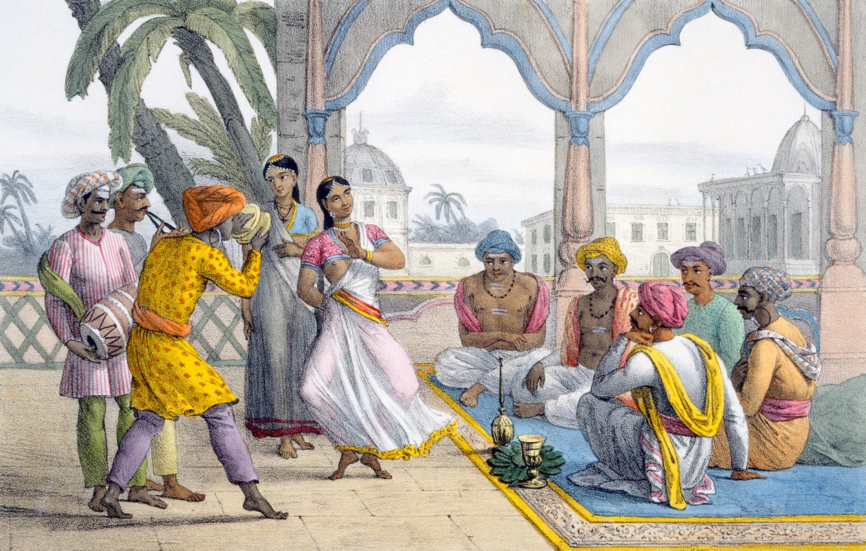 Dançando Bayaderes, 1827-35 de M.E. Burnouf