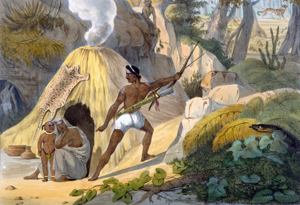 Habitantes indígenas da floresta, 1827-35 de M.E. Burnouf