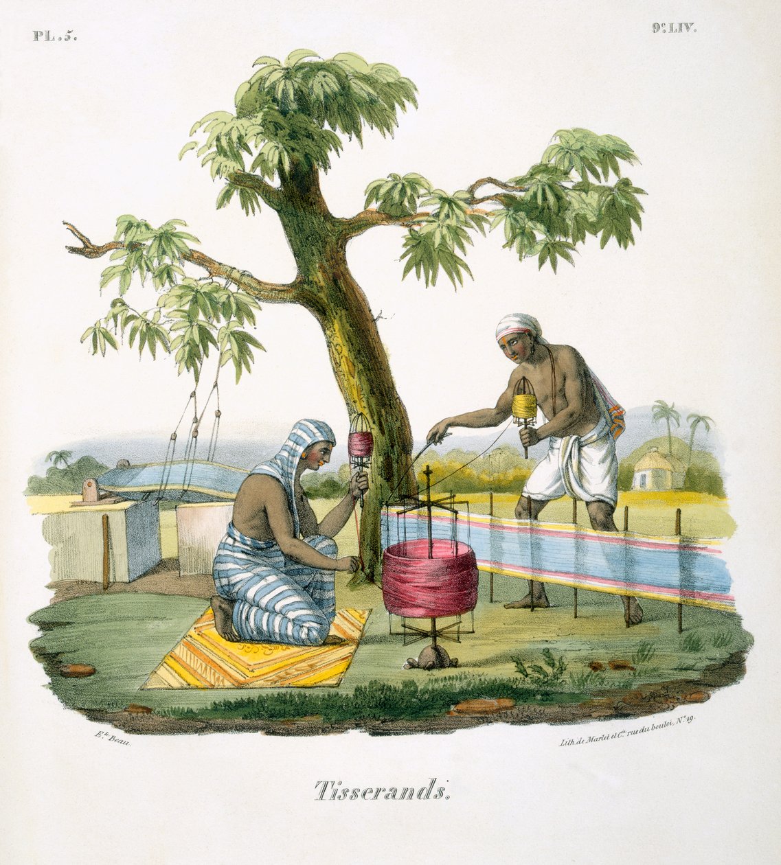 Tecelões para Tapetes, 1827-35 de M.E. Burnouf