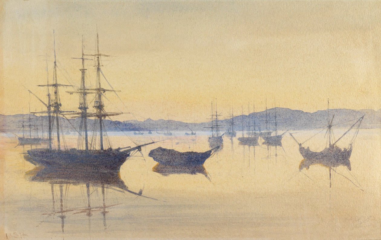Pôr do sol, Constantinopla (wc no papel) de M. Baillie Hamilton