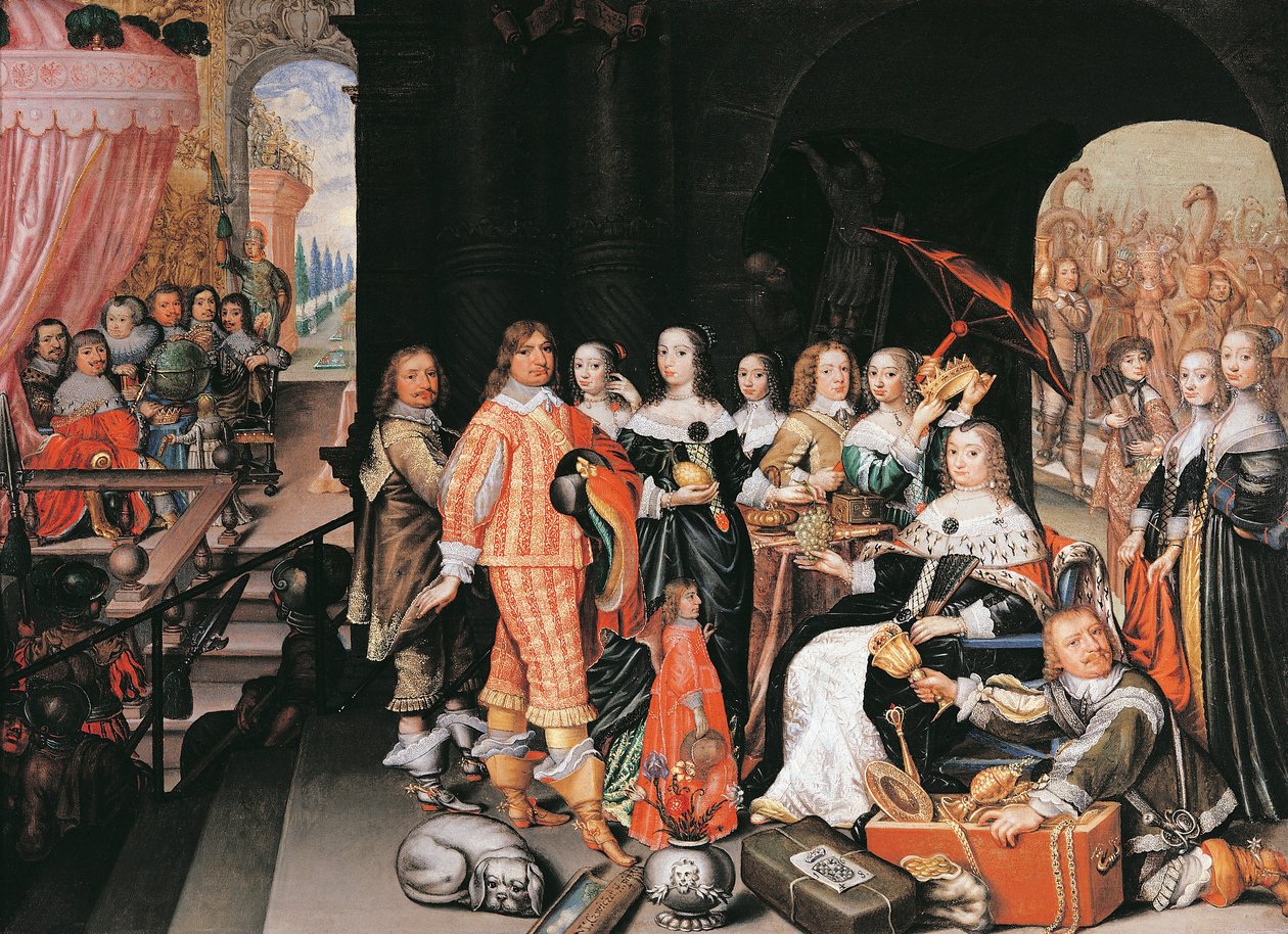 A família do Grande Eleitor Frederico Guilherme de Brandemburgo (1620-88) (pintura) de M Czwiczk