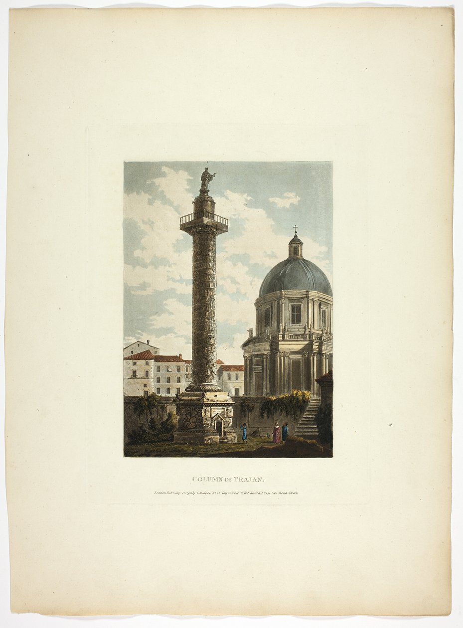 Coluna de Trajano, placa vinte e um de Ruínas de Roma de M. Dubourg