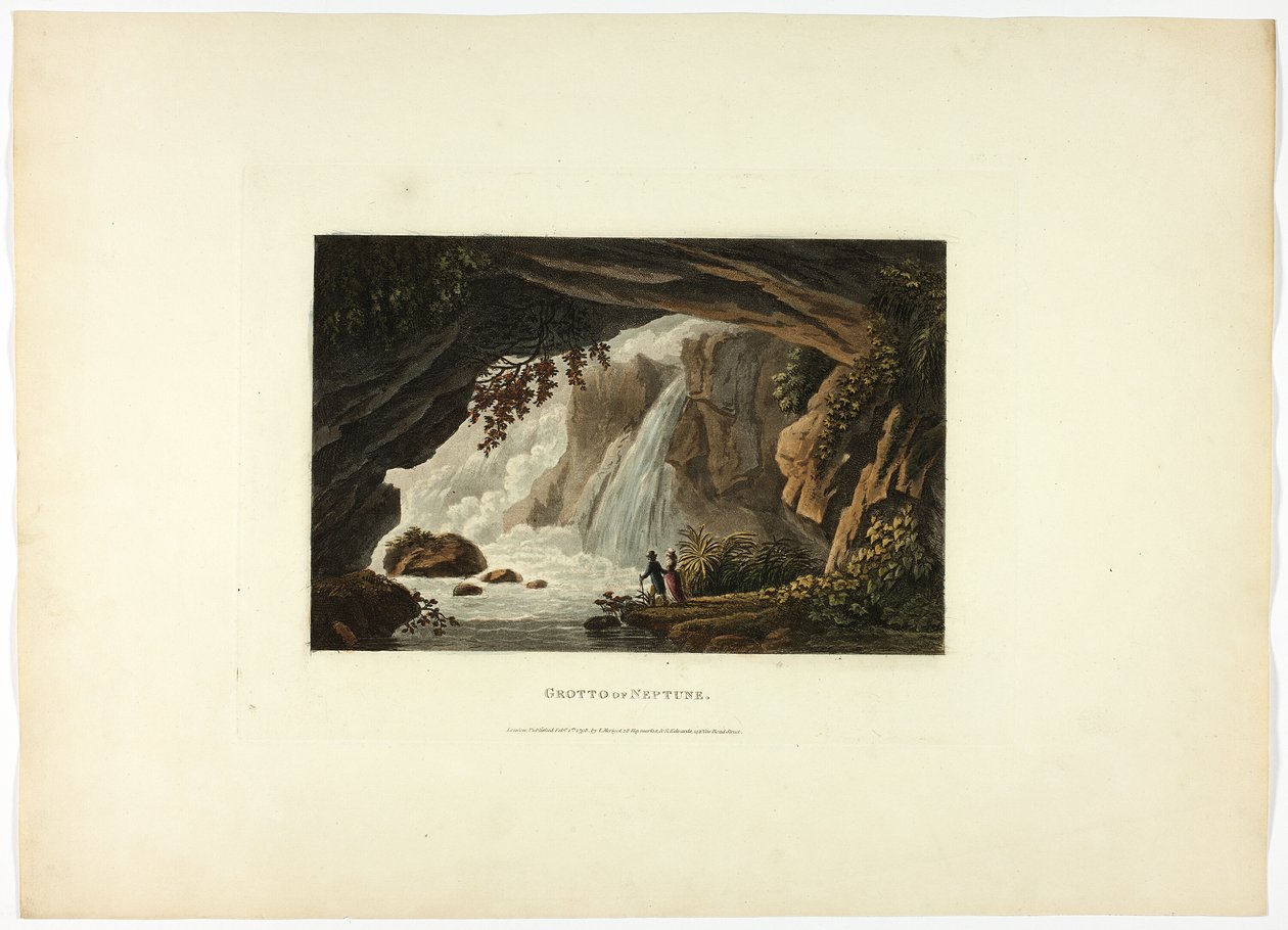 Gruta de Neptuno, placa vinte e três das Ruínas de Roma de M. Dubourg