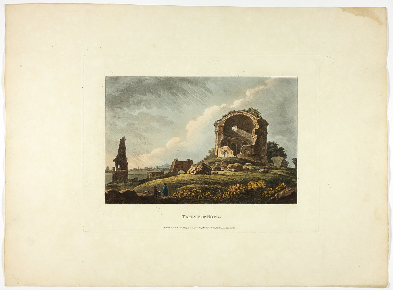 Templo da Esperança, placa vinte e quatro das Ruínas de Roma de M. Dubourg