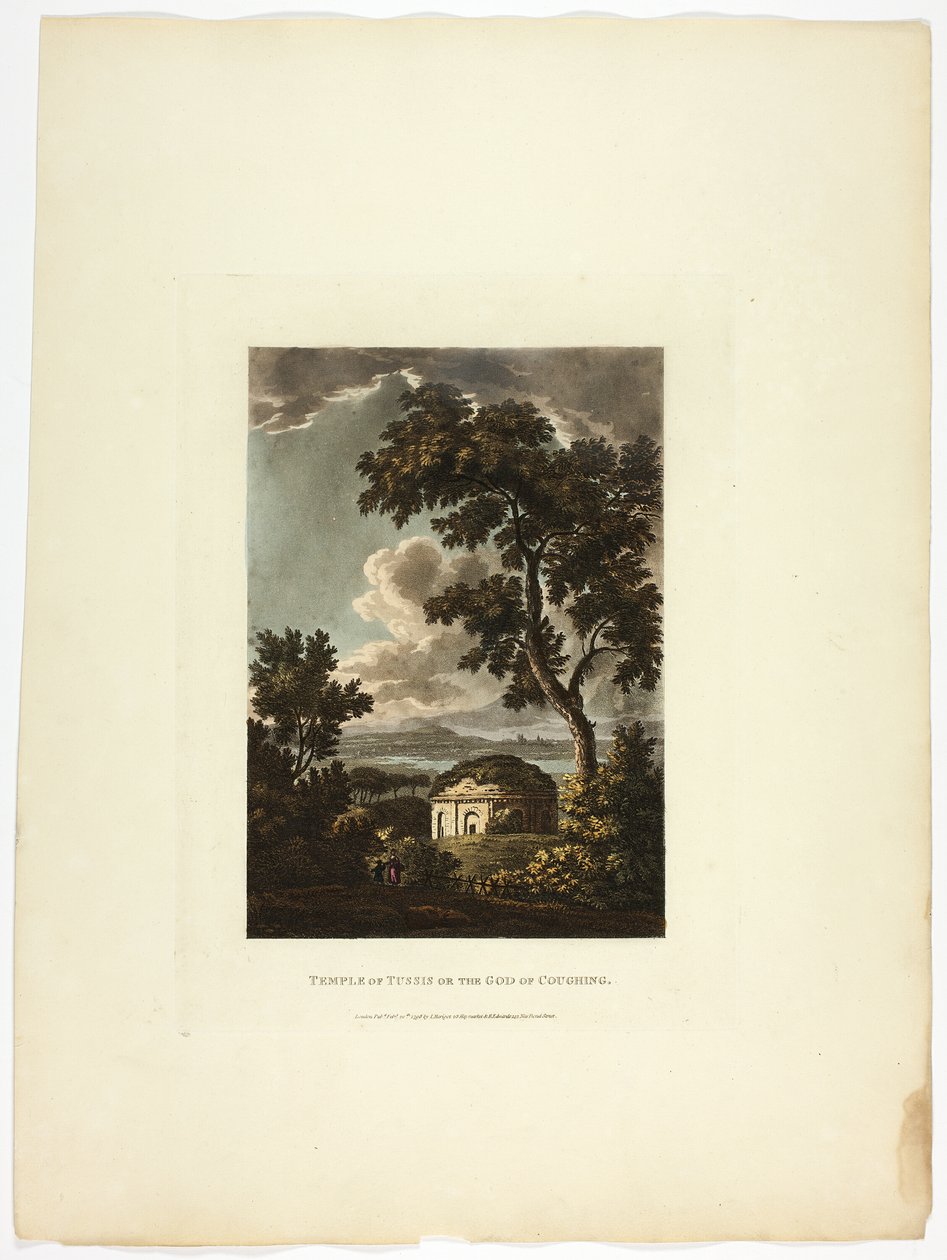 Templo de Tussis ou o Deus da Tosse, placa vinte e nove das Ruínas de Roma de M. Dubourg