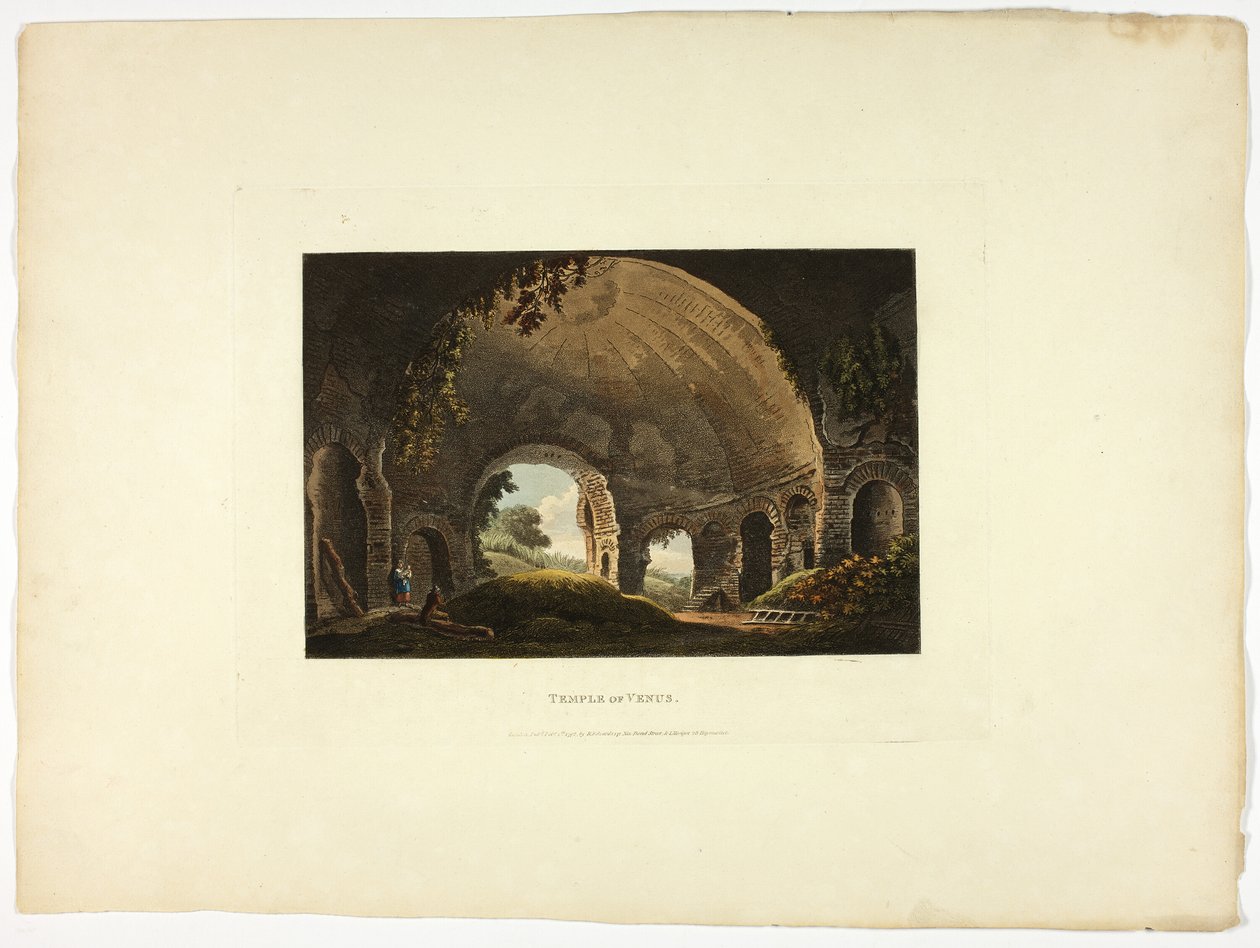 Templo de Vénus, placa trinta e oito das Ruínas de Roma de M. Dubourg