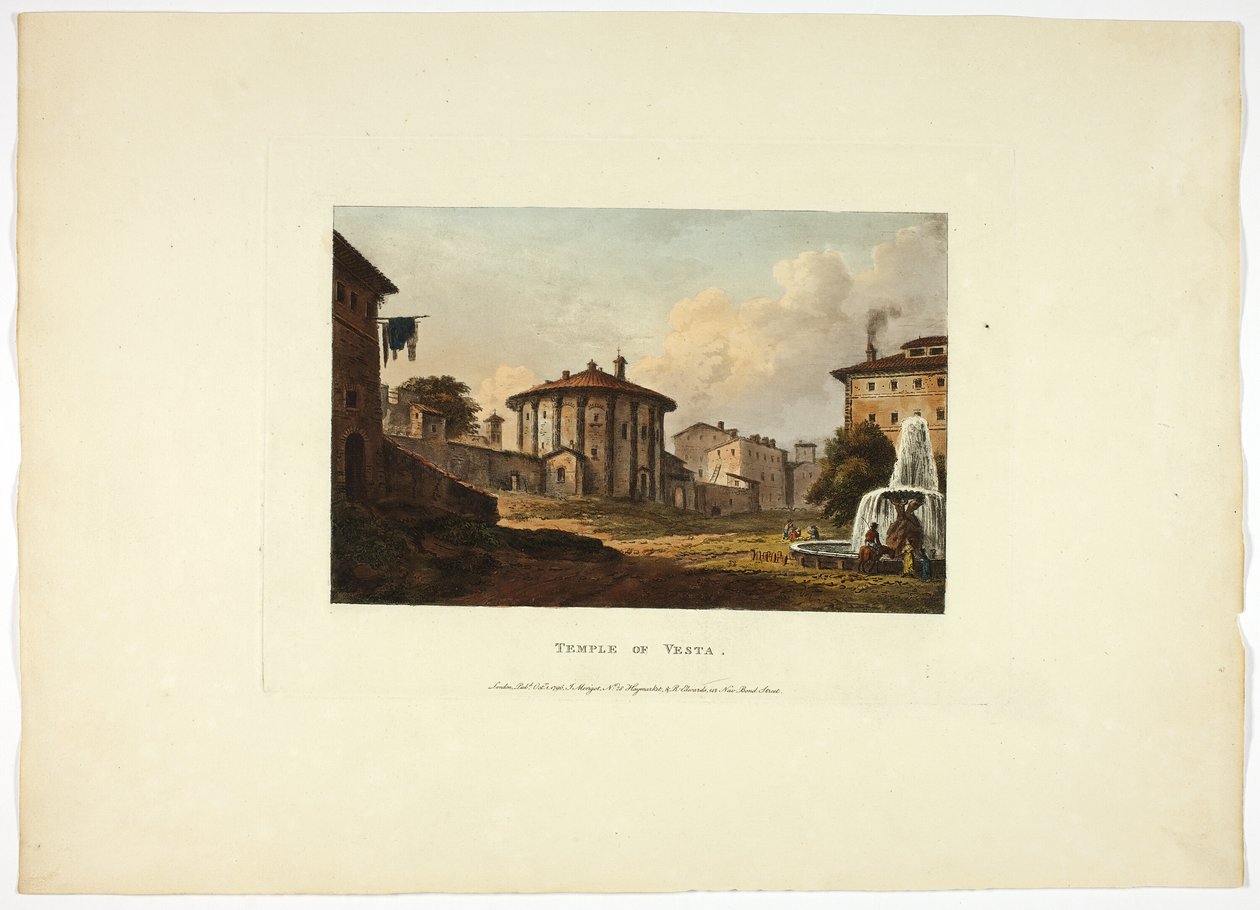 Templo de Vesta, placa dezanove das Ruínas de Roma de M. Dubourg