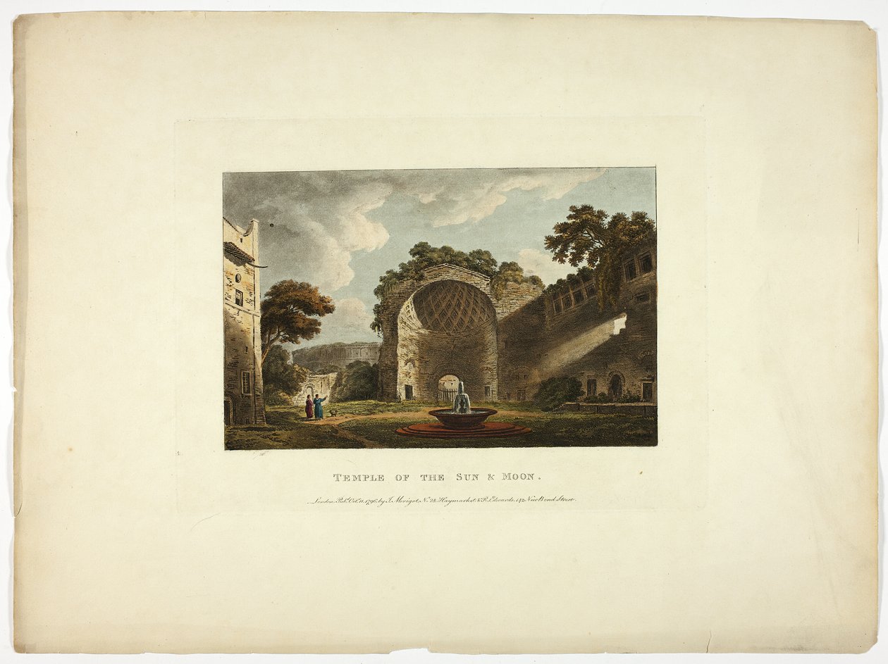 Templo do Sol e da Lua, placa dois de Ruínas de Roma de M. Dubourg